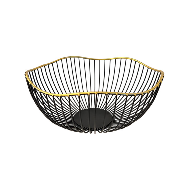 Casa di Elturo Fruitschaal opbergmand wave zwart/ m Ø25.5 cm 1830656 large