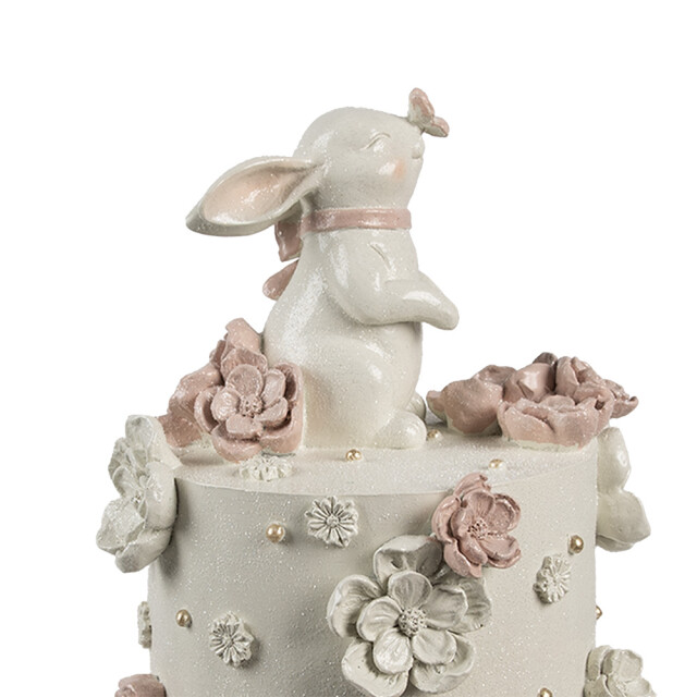 Clayre & Eef Decoratie beeld taart Ø 18x32 cm roze kunststof 3174661 large