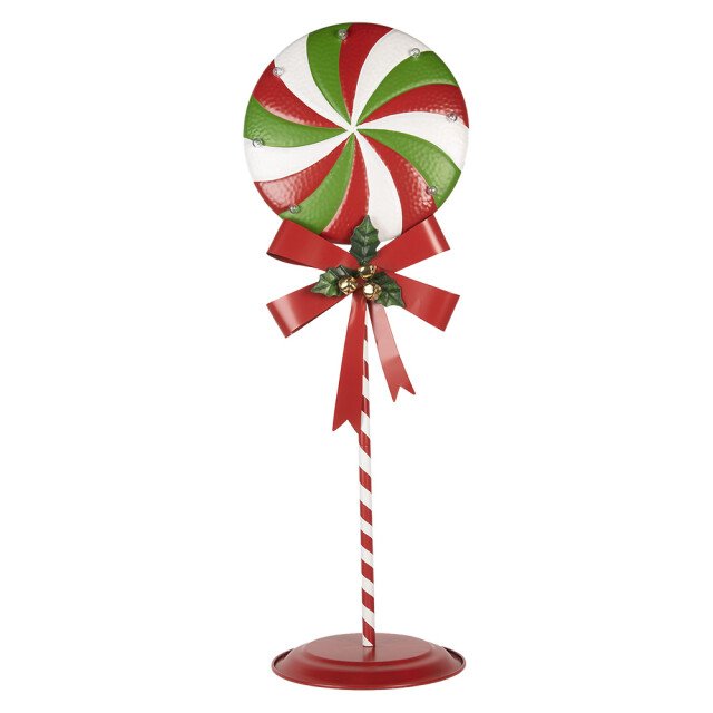 Clayre & Eef Kerstdecoratie met led-verlichting lolly 36x29x100 cm groen 3174049 large