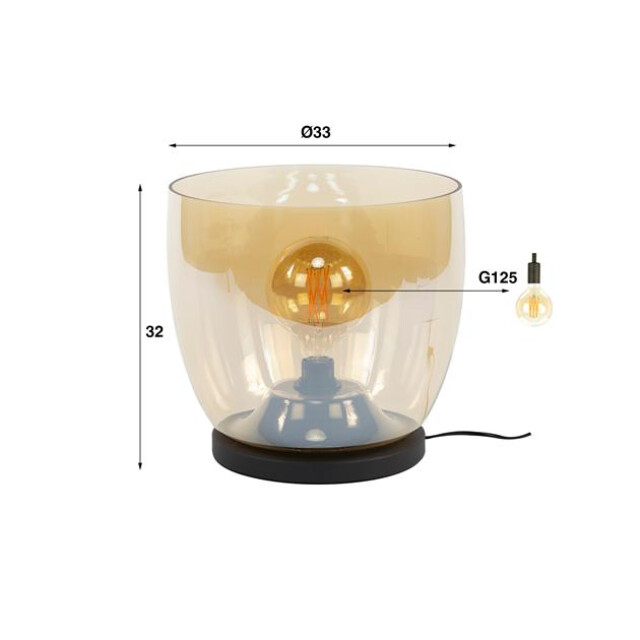 Hoyz vloerlamp up xl amberkleurig glas Ø33 3171171 large