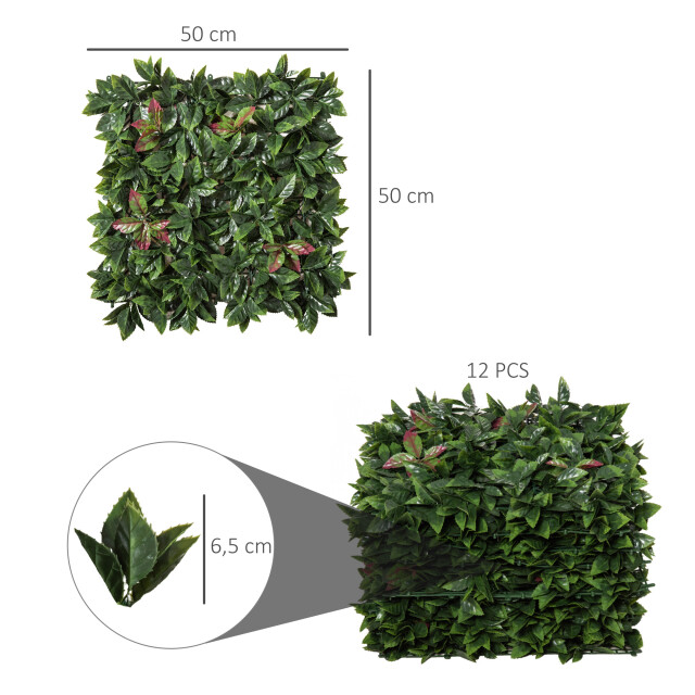 4goodz Kunstplantenwand 3m2 wandpaneel 12 stuks 50x50 cm 3173828 large