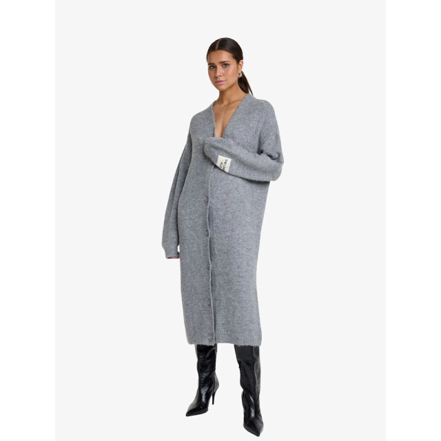 Alix The Label Dames vest fluffy long soft grey melange 2409766868-880 large