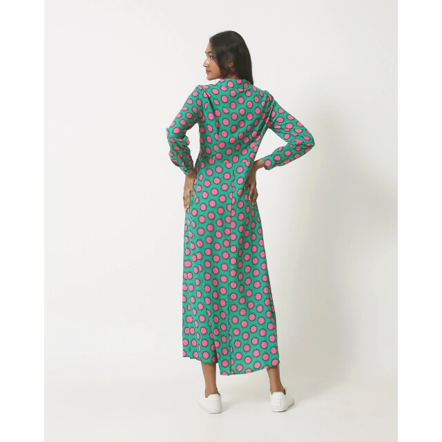 Smashed Lemon 23801 maxi blouse jurk met retro print | 23801-530-445 large