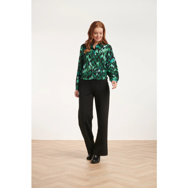 Smashed Lemon 24658 teale animal print blouse | 24658-640-999 large