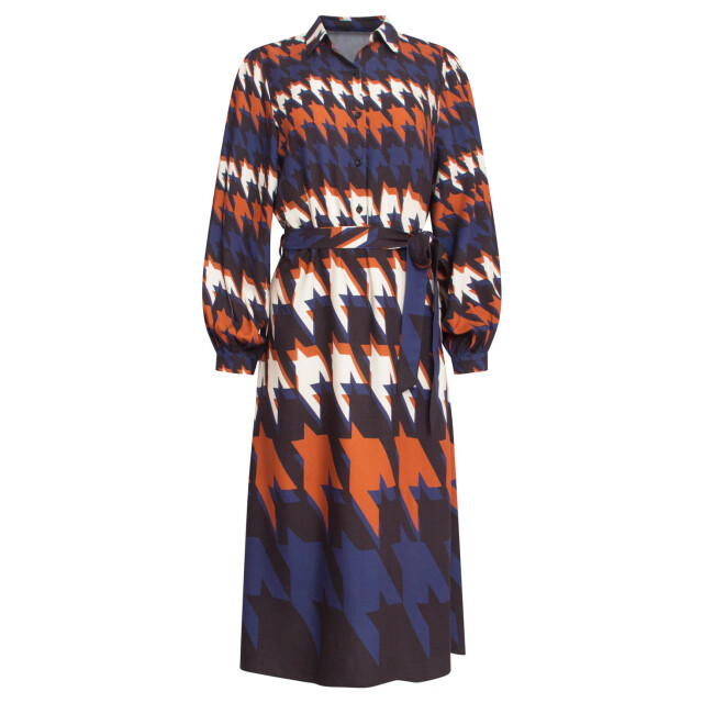 Smashed Lemon 24526 houndstooth print midi jurk | 24526-999-998 large