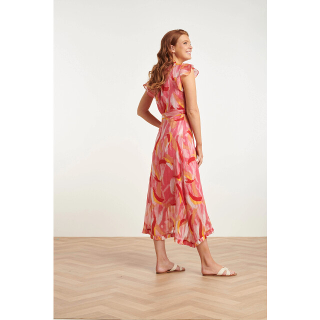 Smashed Lemon 24409 chiffon zomerjurk met abstracte schilderprint | 24409-998-M large