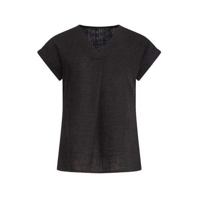 Smashed Lemon 25148 e linnen top met v-hals | 25148-999-L large