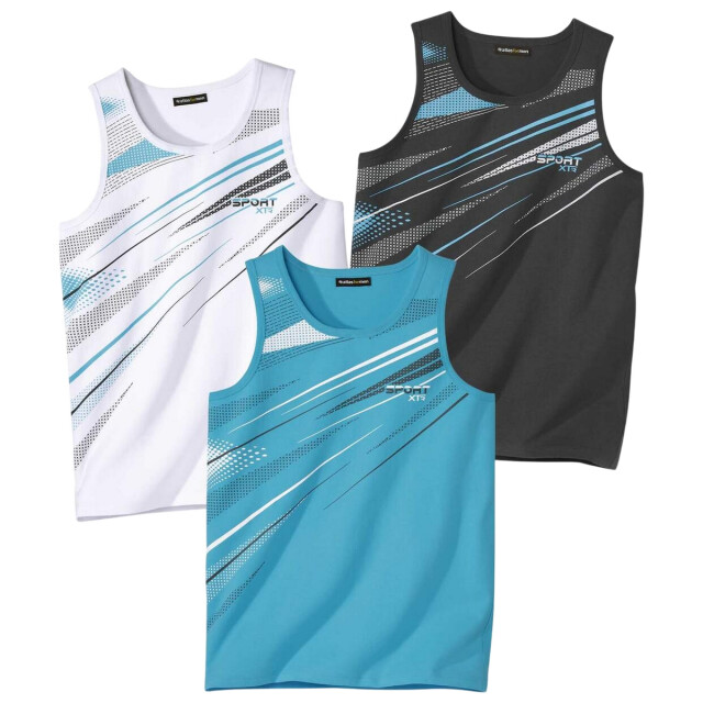 Atlas For Men Herenvest met grafische print (pack of 3) UTAF2121_darkgreyblueturquoisewhite large