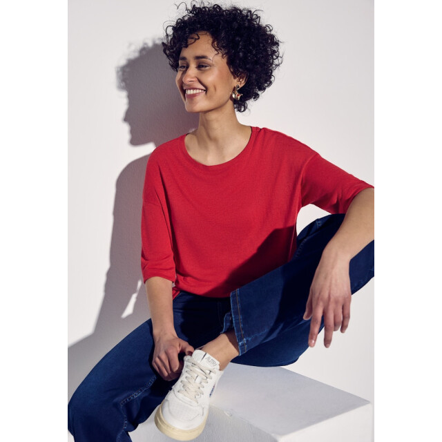 Street One a322691 sol linen look shirt w.rib col A322691 large