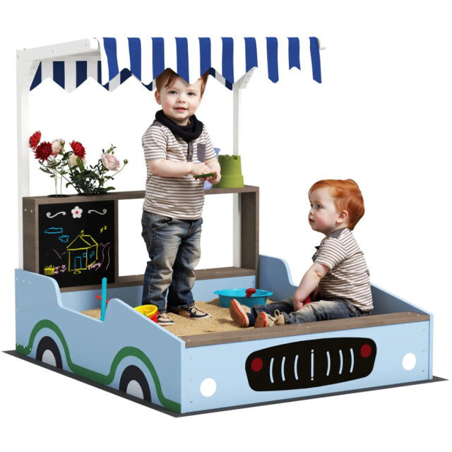 4goodz Zandbak met zitbank, tafel en zonnedak 104x90x108 cm - 3174666 large
