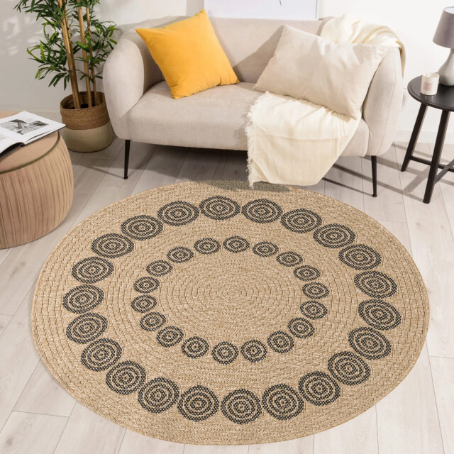 Muratap Relax amsterdam laagpolig jute rond buitenkleed in en outdoor modern 3174304 large