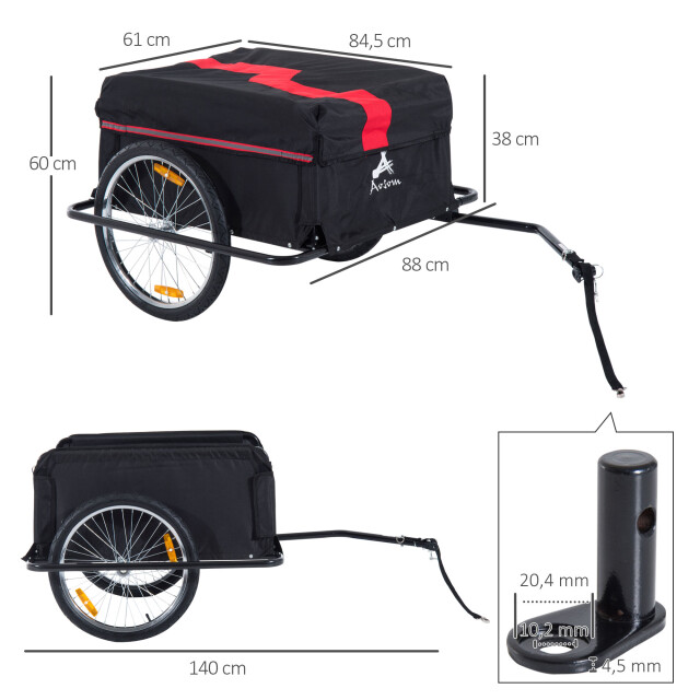 4goodz Homcom fietsaanhanger met 20 inch wielen /rood 3174476 large