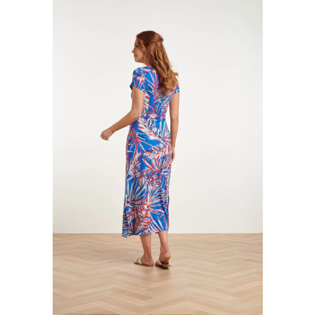 Smashed Lemon 24442 helder bladprint maxi zomerjurk | 24442-998-3XL large