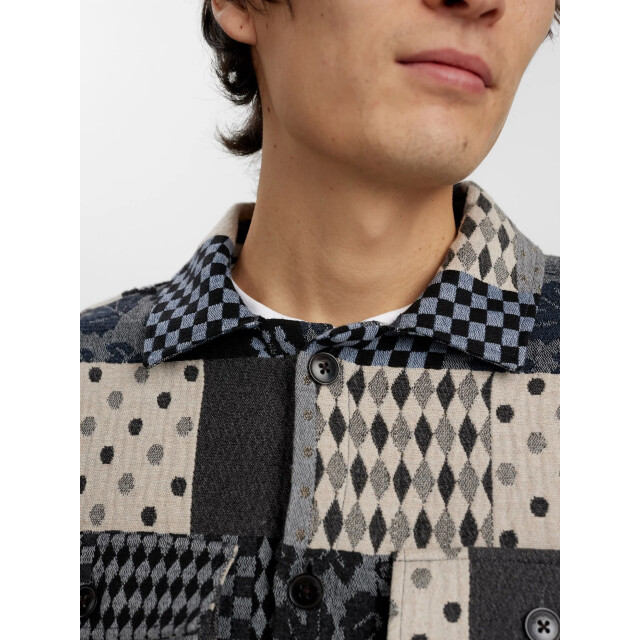 Anerkjendt 901950 akoscar patchwork overshirt 3134 cloud blue 901950 large