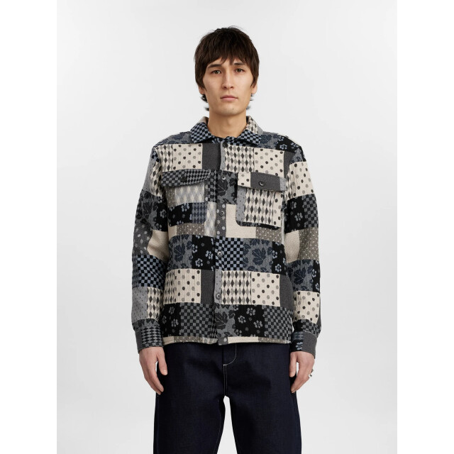 Anerkjendt 901950 akoscar patchwork overshirt 3134 cloud blue 901950 large
