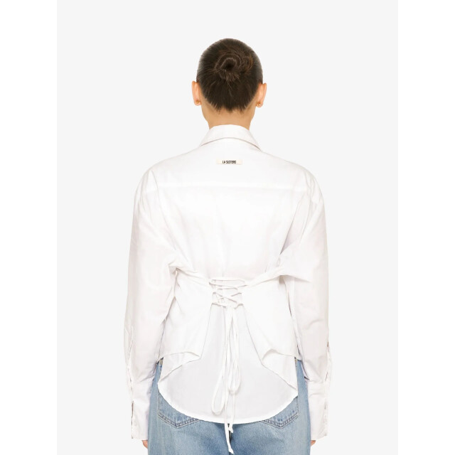LA Sisters Dames blouse tie back TIE-BACK-BLOUSE large