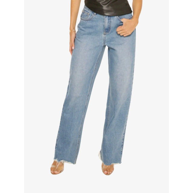 LA Sisters Dames spijkerbroek classic straight leg jeans light blue 1784 large