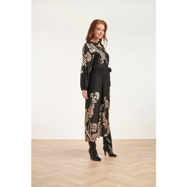 Smashed Lemon 24532 maxi jurk met grafische botanische print | 24532-999-720 large