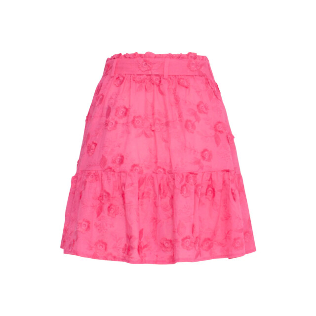 Smashed Lemon 24355 fuchsia rok met 3d bloemenstructuur | 24355-445-3XL large