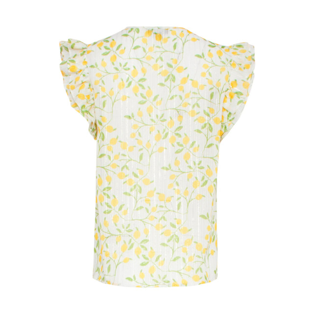 Smashed Lemon 25012 chiffon top met frilly mouwencitroenprint | 25012-000-998 large