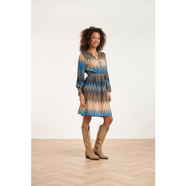 Smashed Lemon 24643 multicolour zigzagprint jurk | 24643-625-720 large