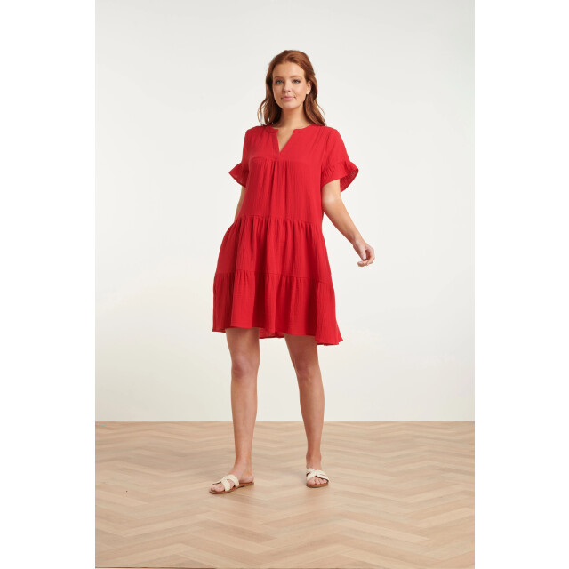 Smashed Lemon 24418 fel kort zomerjurkje met ruches | 24418-450-L large