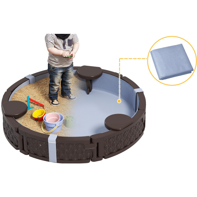 4goodz Aiyaplay zandbak rond met 3 zitjes en beschermhoes 3174487 large