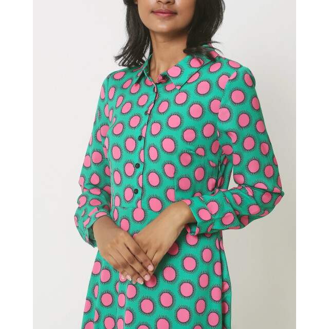 Smashed Lemon 23801 maxi blouse jurk met retro print | 23801-530-445 large