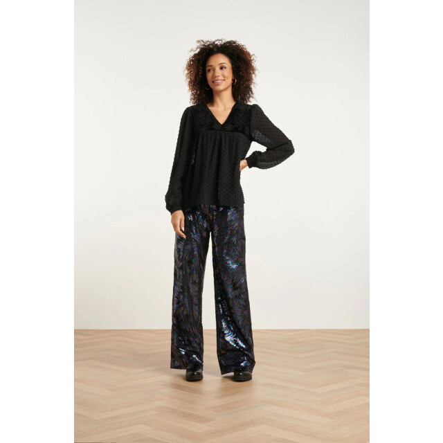 Smashed Lemon 24806 e elegante gestippeld chiffon top | 24806-999-XXL large