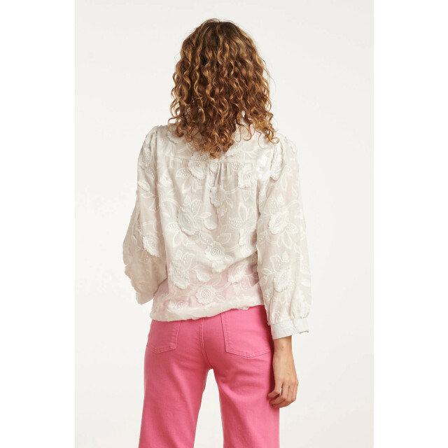 Smashed Lemon 25138 witte 3d bloemenblouse 25138-000-4XL large