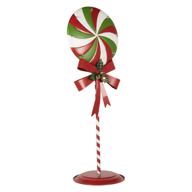 Clayre & Eef Kerstdecoratie met led-verlichting lolly 36x29x100 cm groen 3174049 large