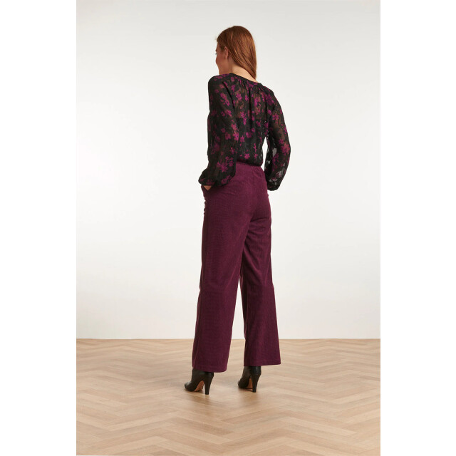 Smashed Lemon 23715-999-380 v-hals top met bloemenprintpaars | 23715-999-380 large