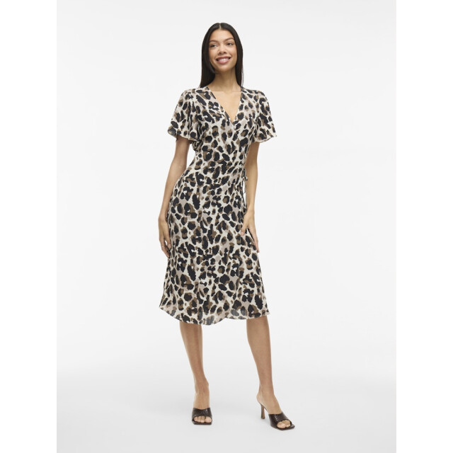 Vila vilovie s/s wrap midi dress noos 14059666 birch 06311.849.0008 large