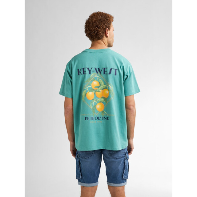 Petrol Industries men t-shirt ss classic print m-1050-tsr649 6169 aqua green 05011.369.0220 large