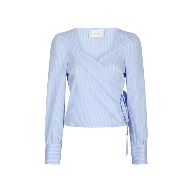 Neo Noir isabel stripe wrap blouse 163129 145 light blue 06613.210.0003 large