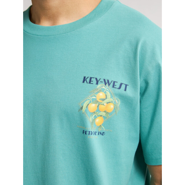 Petrol Industries men t-shirt ss classic print m-1050-tsr649 6169 aqua green 05011.369.0220 large