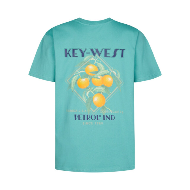 Petrol Industries men t-shirt ss classic print m-1050-tsr649 6169 aqua green 05011.369.0220 large