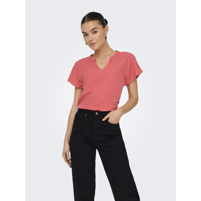 Jacqueline de Yong caya lion linen s/s top wvn dia 15346547 rose of sharon 06613.640.0012 large