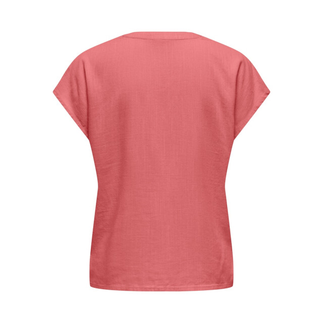 Jacqueline de Yong caya lion linen s/s top wvn dia 15346547 rose of sharon 06613.640.0012 large