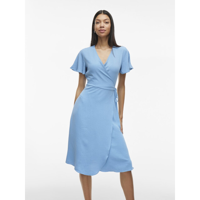 Vila vilovie s/s wrap midi dress noos 14059666 blissful 06311.211.0007 large