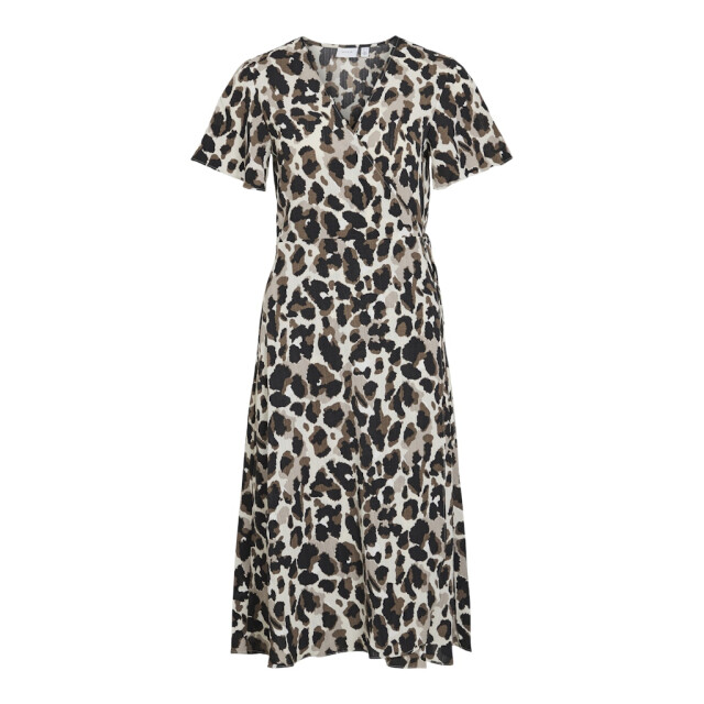 Vila vilovie s/s wrap midi dress noos 14059666 birch 06311.849.0008 large
