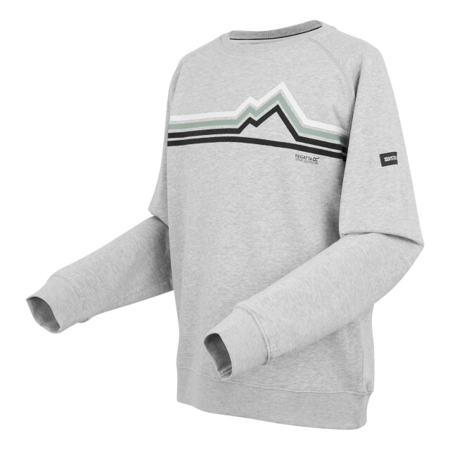 Regatta Heren nithsdale linear mountain crew hals sweatshirt UTRG11757_greymarl large