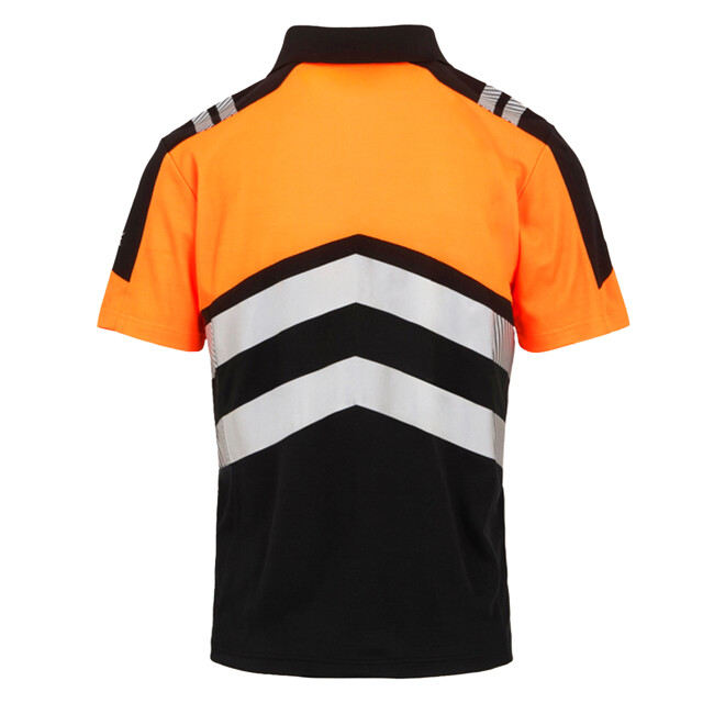 Regatta Heren hi-vis poloshirt UTRG11781_blackorange large