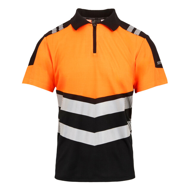 Regatta Heren hi-vis poloshirt UTRG11781_blackorange large