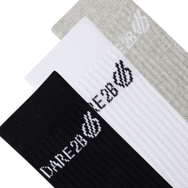 Dare2b Unisex volwassen bemanningsleden sokken (pakket van 3) UTRG11775_blackwhitegreymarl large