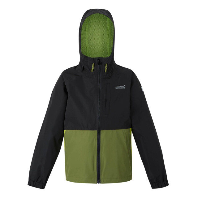 Regatta Hanleigh ii waterdichte jas voor kinderen/kinderen UTRG11816_blacknephritegreengrenoblegreen large