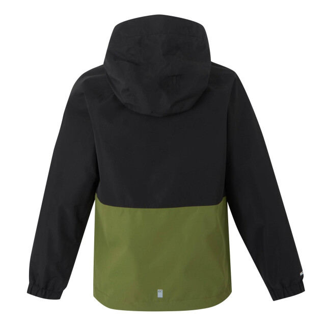 Regatta Hanleigh ii waterdichte jas voor kinderen/kinderen UTRG11816_blacknephritegreengrenoblegreen large