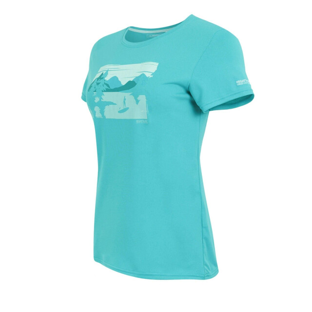 Regatta Dames fingal landschap stretch t-shirt UTRG11824_turquoise large