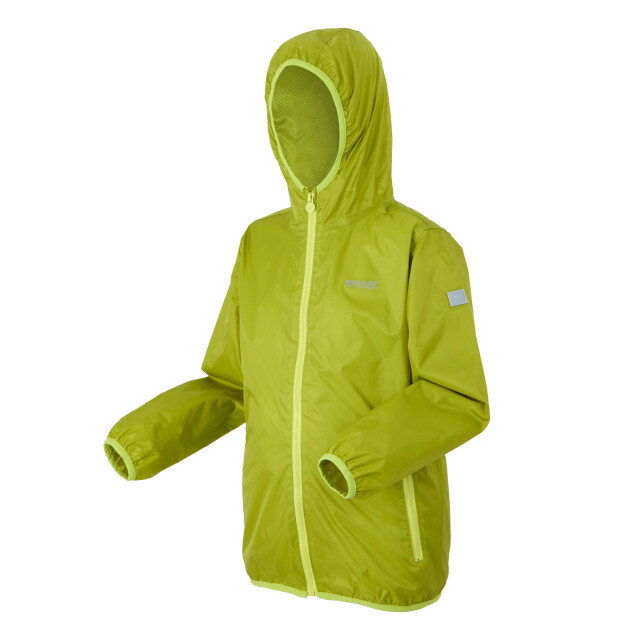 Regatta Groot buitenshuis kinderen/kinderen lever ii packaway rain jacket UTRG1885_grenoblegreenwildlime large