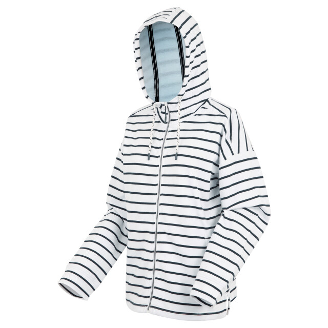 Regatta Dames bayletta ii gestreepte hoodie met volledige rits UTRG11474_whitenavy large